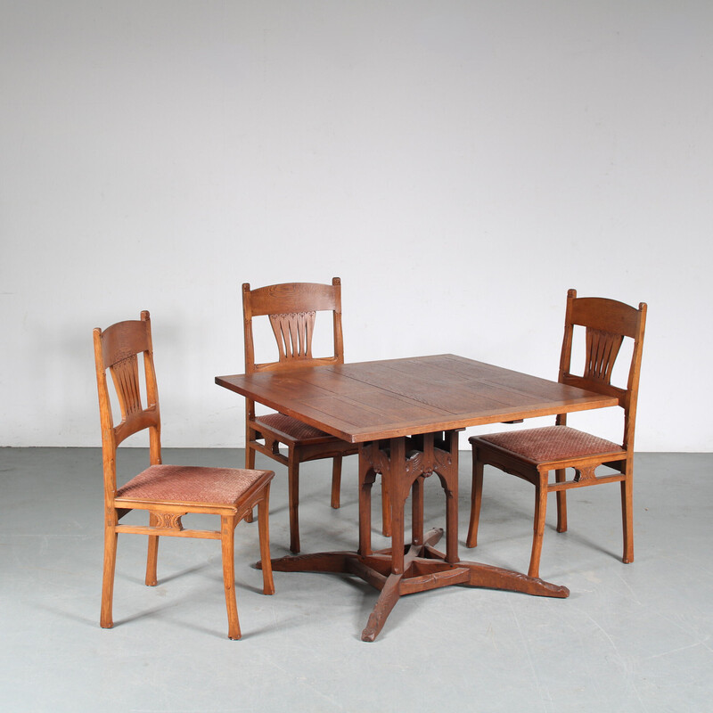 Set da pranzo vintage di Gerrit Willem Dijsselhof per E.J. van Wisselingh, Paesi Bassi 1900