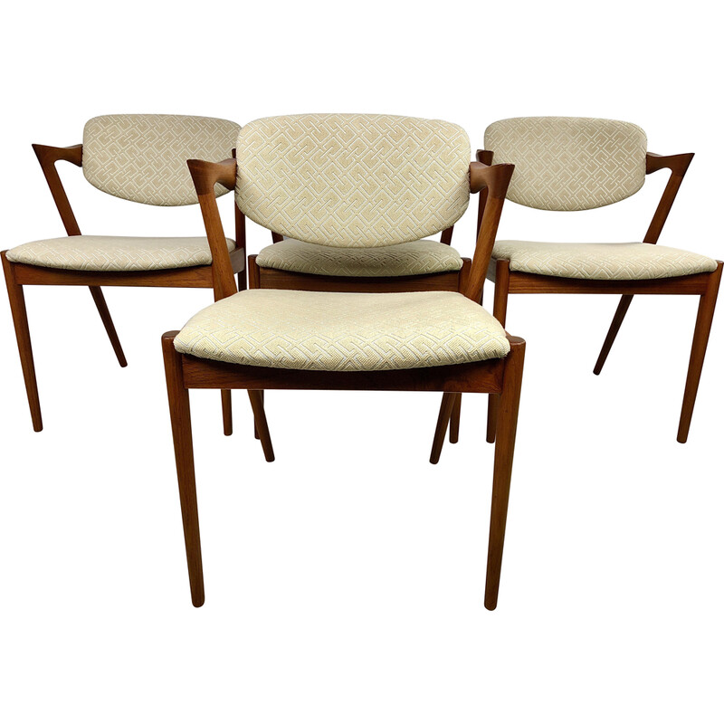 Set di 4 sedie vintage in teak di Kai Kristiansen per Schous Møbelfabrik, 1960