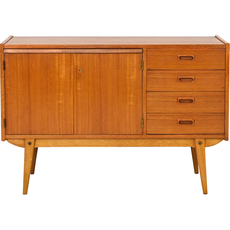 Swedish vintage teak sideboard with pull-out top