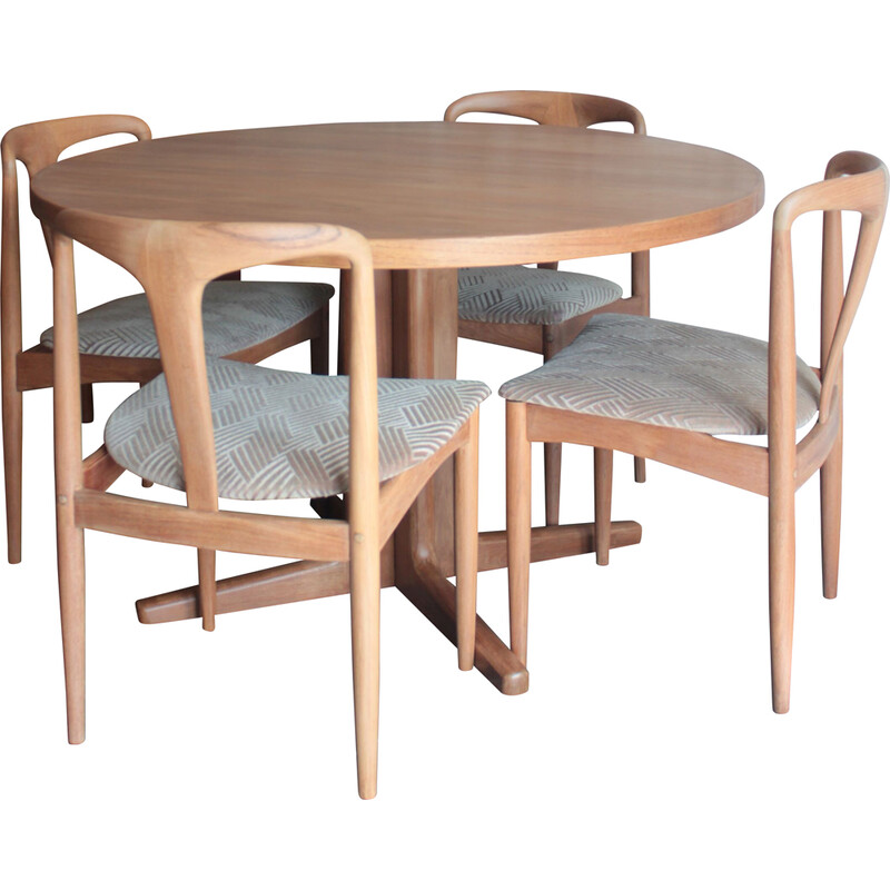 Vintage wooden dining set by Vamo Sonderborg and Johannes Andersen for Mobelfabrik, Denmark 1960s