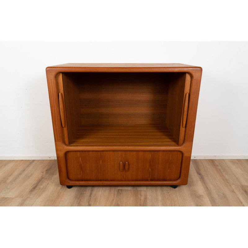 Vintage rolling wood TV stand by Dyrlund