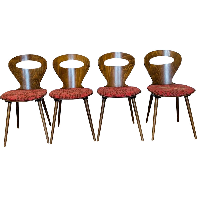 Set van 4 vintage Baumann "mier" stoelen