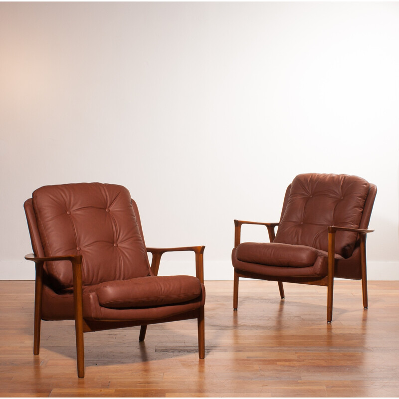 Pair of Bröderna Andersson "Tunis" armchairs, Inge ANDERSSON - 1960s