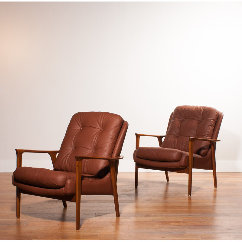 Pair of Bröderna Andersson "Tunis" armchairs, Inge ANDERSSON - 1960s