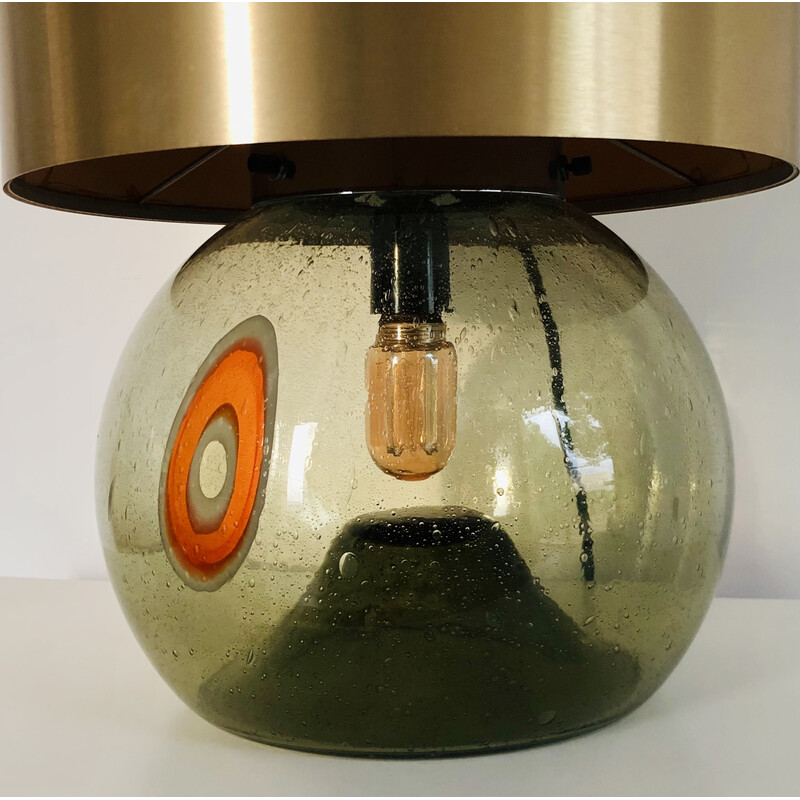 Vintage lamp met glazen voet, Italië 1970