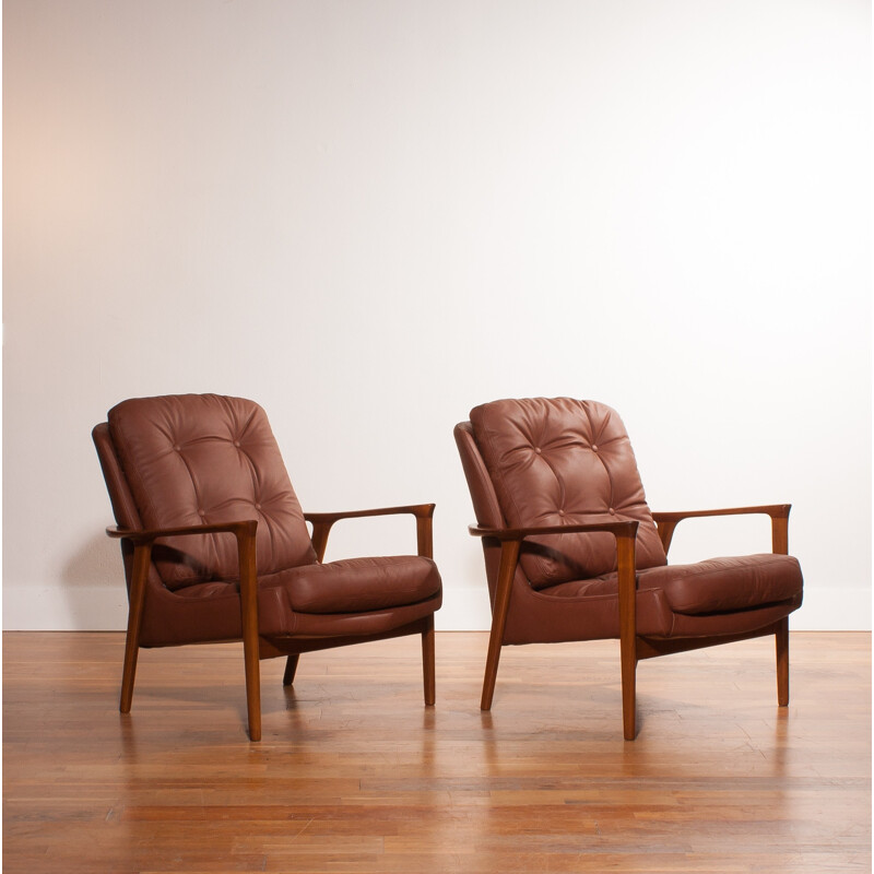 Pair of Bröderna Andersson "Tunis" armchairs, Inge ANDERSSON - 1960s