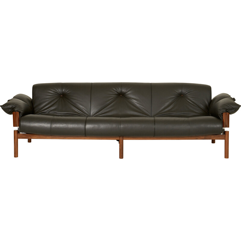 Vintage Mp-13 leather sofa by Percival Lafer, 1960-1970