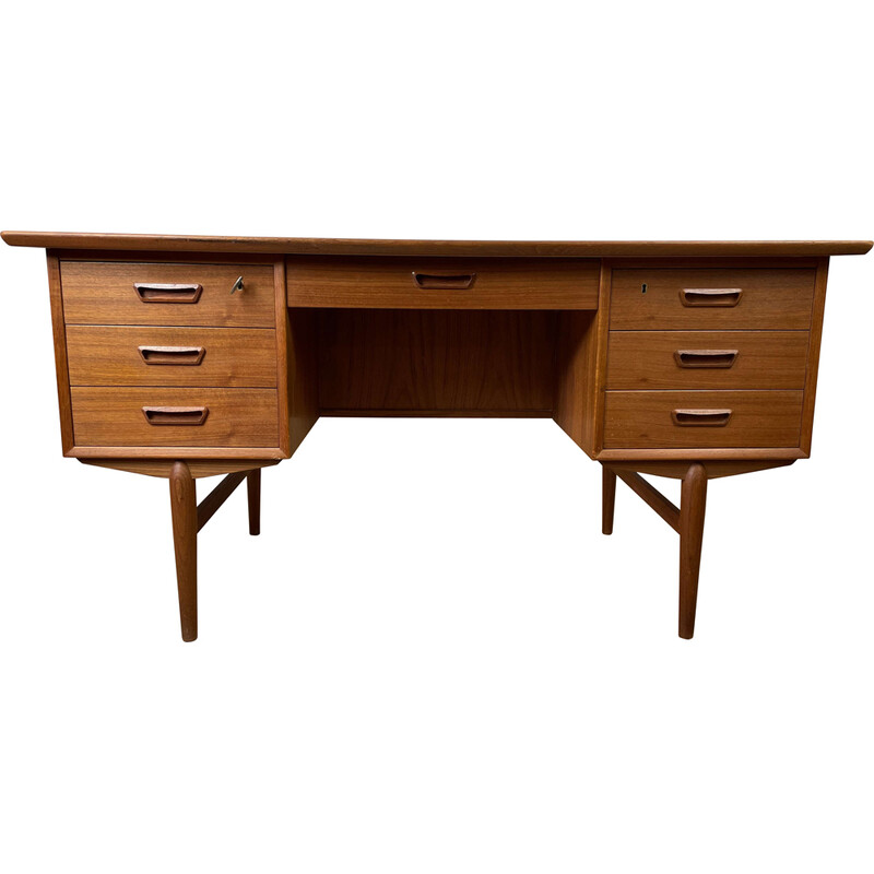 Scandinavian vintage teak double-sided desk, 1960