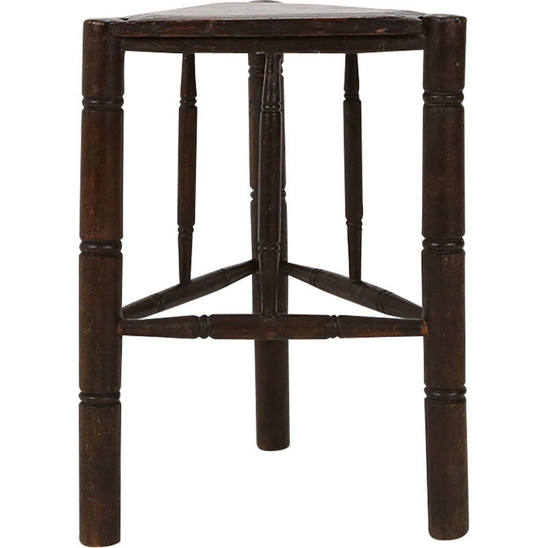 Vintage rustic wooden stool, 1850s