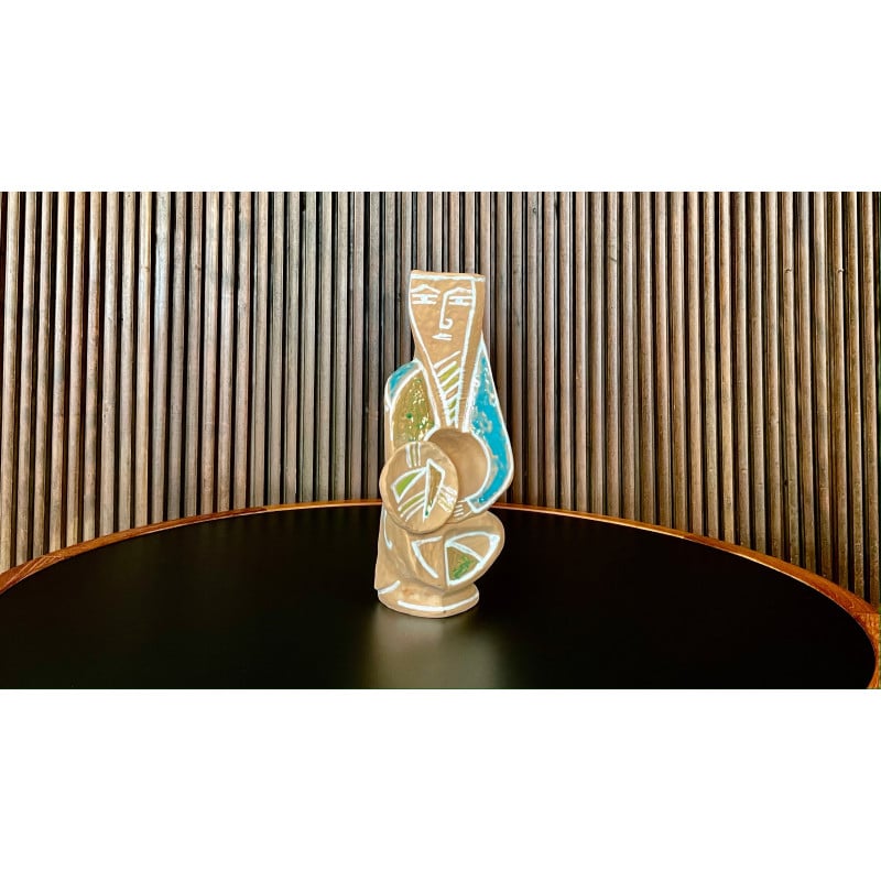 Italian vintage figurative ceramic table sculpture by Ceramist Elio Schiavon for Skk, 1950s