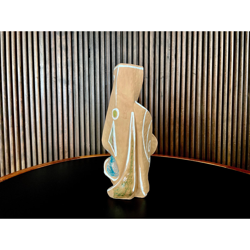 Sculpture de table figurative italienne vintage en céramique du céramiste Elio Schiavon pour Skk, 1950