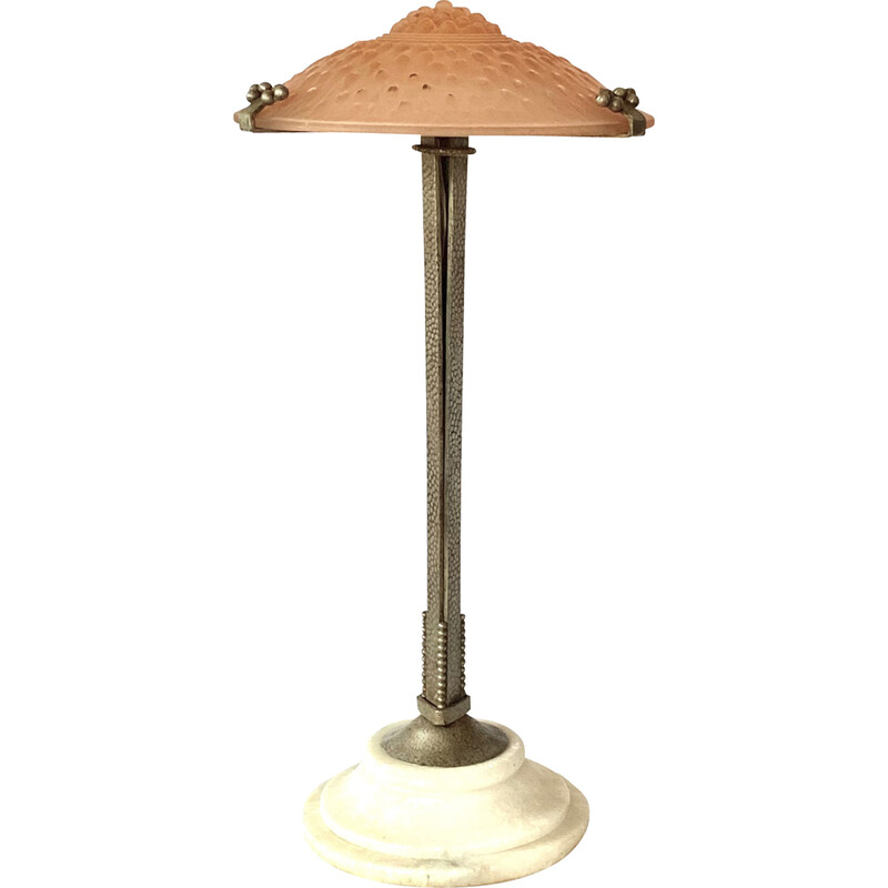 Vintage Art deco table lamp by Muller Freres Luneville for Edgar Brandt, France 1930s