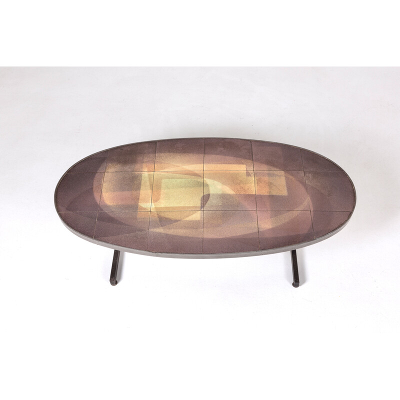 Mesa de café em cerâmica Vintage de Jacques Lignier