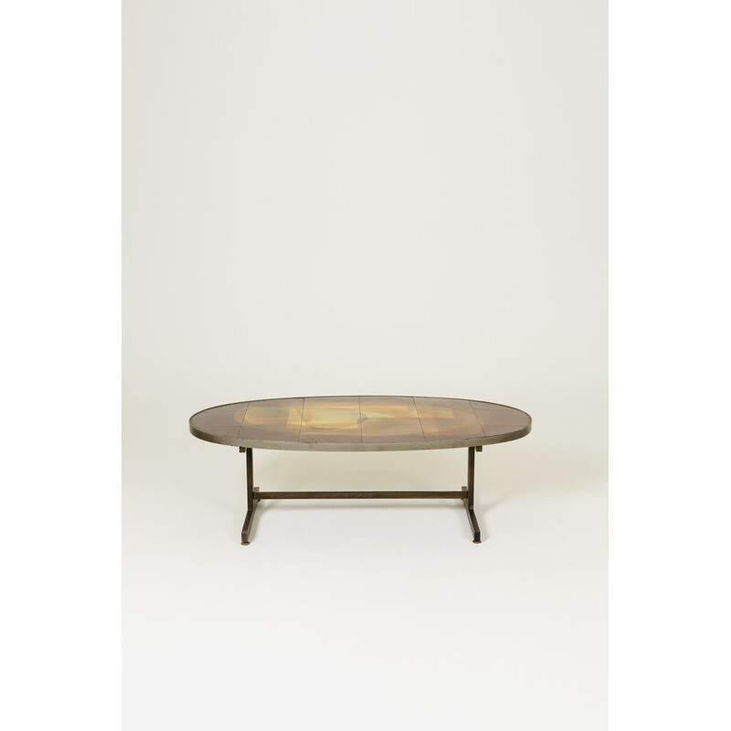 Table basse vintage en céramique par Jacques Lignier