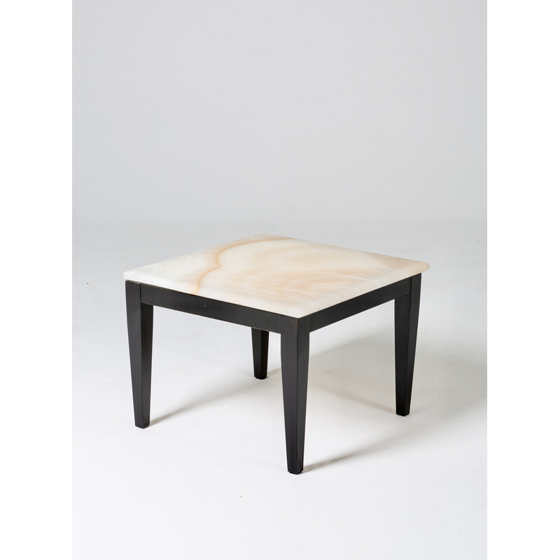 Vintage onyx and wood side table