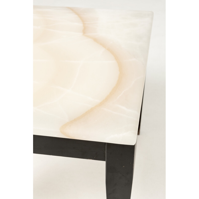 Mesa de madeira e mesa lateral Vintage onyx