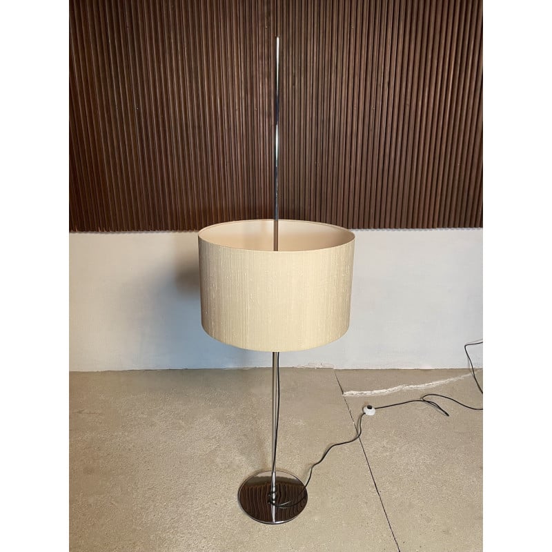 Lampadaire allemand vintage chromé avec abat-jour réglable en hauteur par Staff, 1960