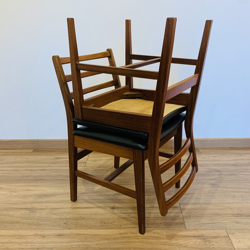 Pair of Scandinavian vintage chairs in wood and imitation, 1960