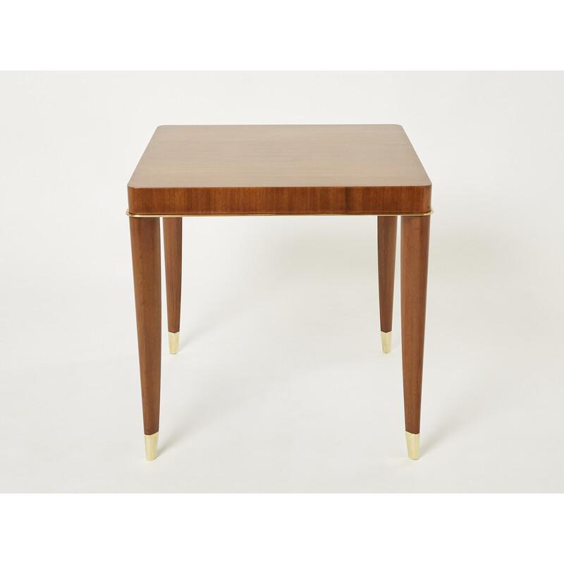 Vintage Art Deco mahogany and brass game table by De Coene, 1930