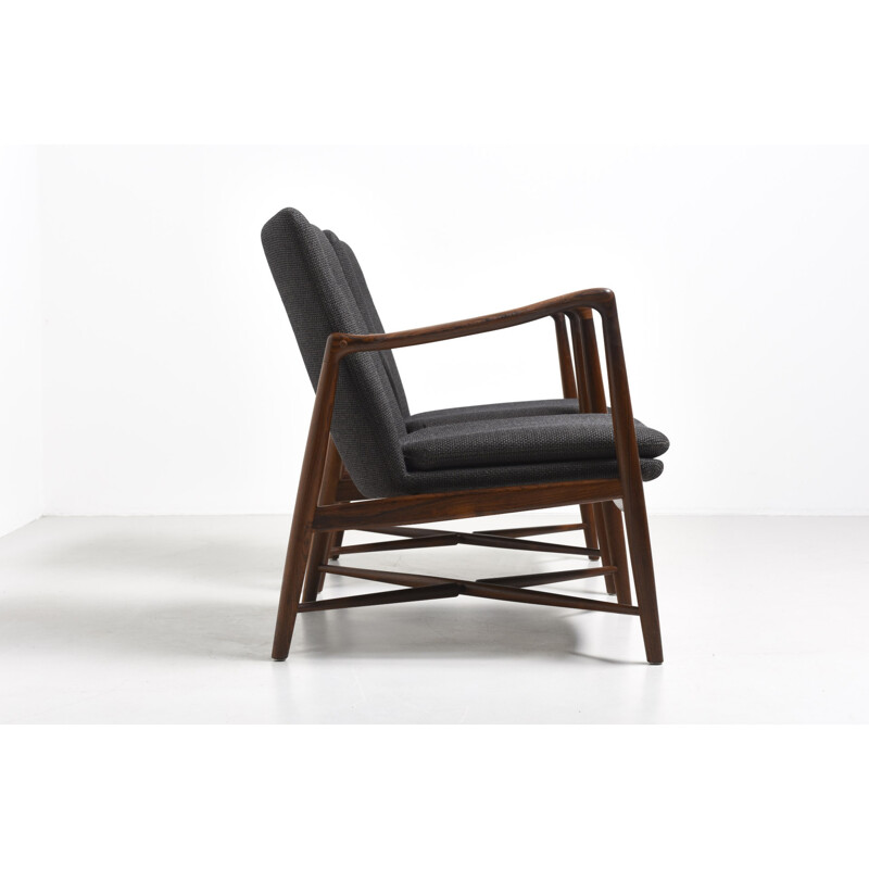 Bovirke set of two "BO59" rosewood and fabric armchairs, Finn JUHL - 1950s