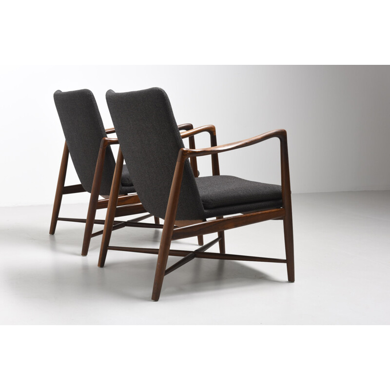 Bovirke set of two "BO59" rosewood and fabric armchairs, Finn JUHL - 1950s