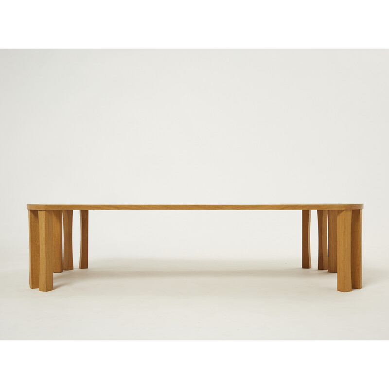 Vintage oakwood coffee table by Vincent Poujardieu, 1992