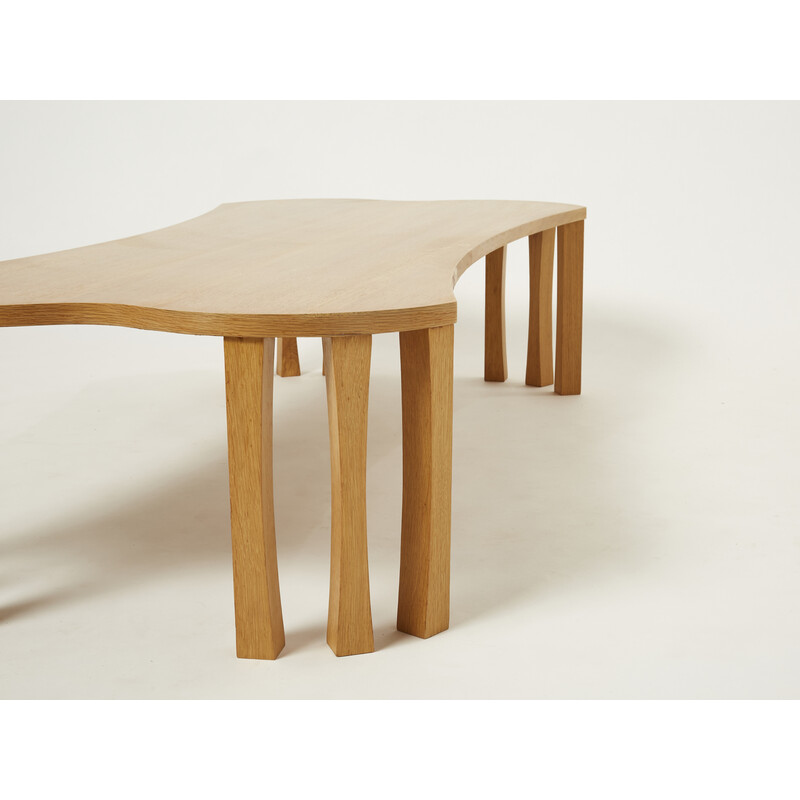 Vintage oakwood coffee table by Vincent Poujardieu, 1992