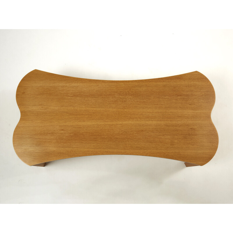 Vintage oakwood coffee table by Vincent Poujardieu, 1992