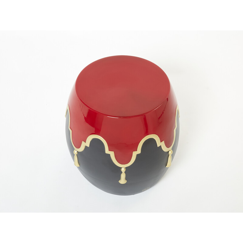 Vintage ceramic footrest model Louis XIV by Elizabeth Garouste and Mattia Bonetti, 1990