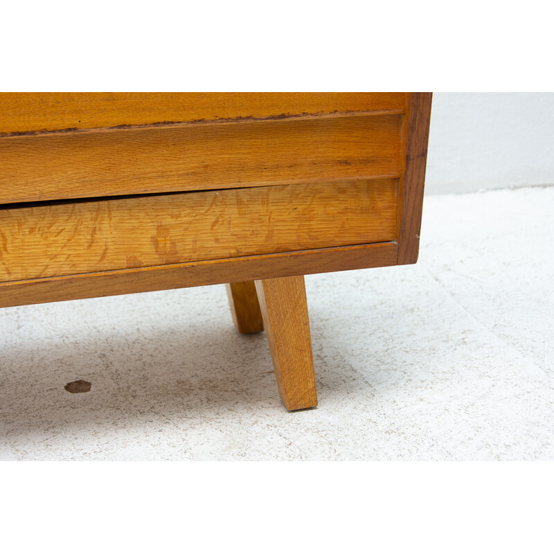 Vintage chest of drawers in oak wood and beech wood, Czechoslovakia 1960