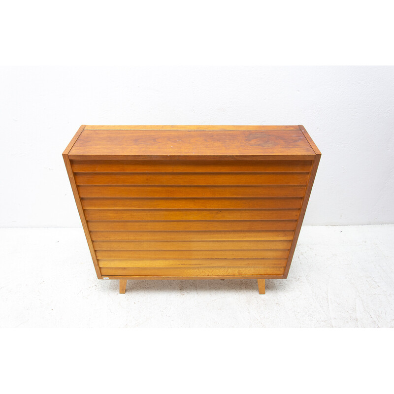 Vintage chest of drawers in oak wood and beech wood, Czechoslovakia 1960