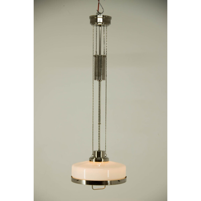 Suspension vintage Art Nouveau ajustable en nickel par Franta Anyz, 1920