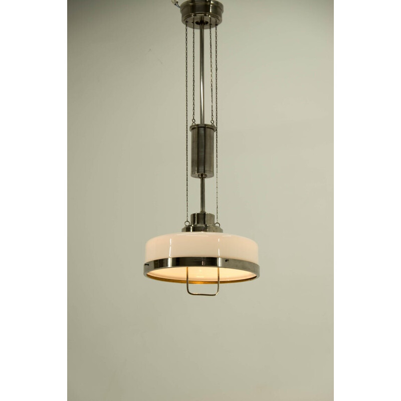 Suspension vintage Art Nouveau ajustable en nickel par Franta Anyz, 1920