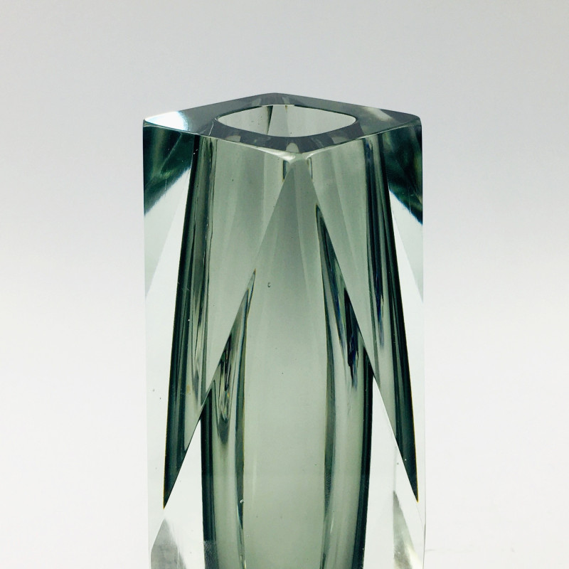 Mid-century Murano faceted Sommerso glass vase by Flavio Poli for Alessandro Mandruzzato, Italy 1960s