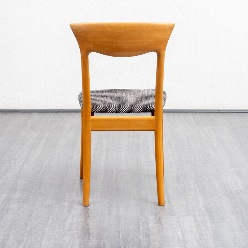 Juego de 4 sillas vintage de madera de haya con tapicería de Juul Kristensen, Dinamarca