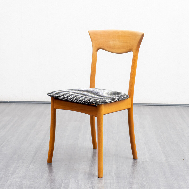 Juego de 4 sillas vintage de madera de haya con tapicería de Juul Kristensen, Dinamarca