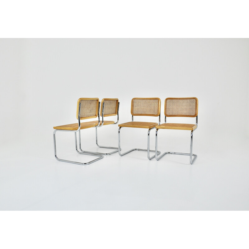 Lot de 4 chaises vintage B32 par Marcel Breuer