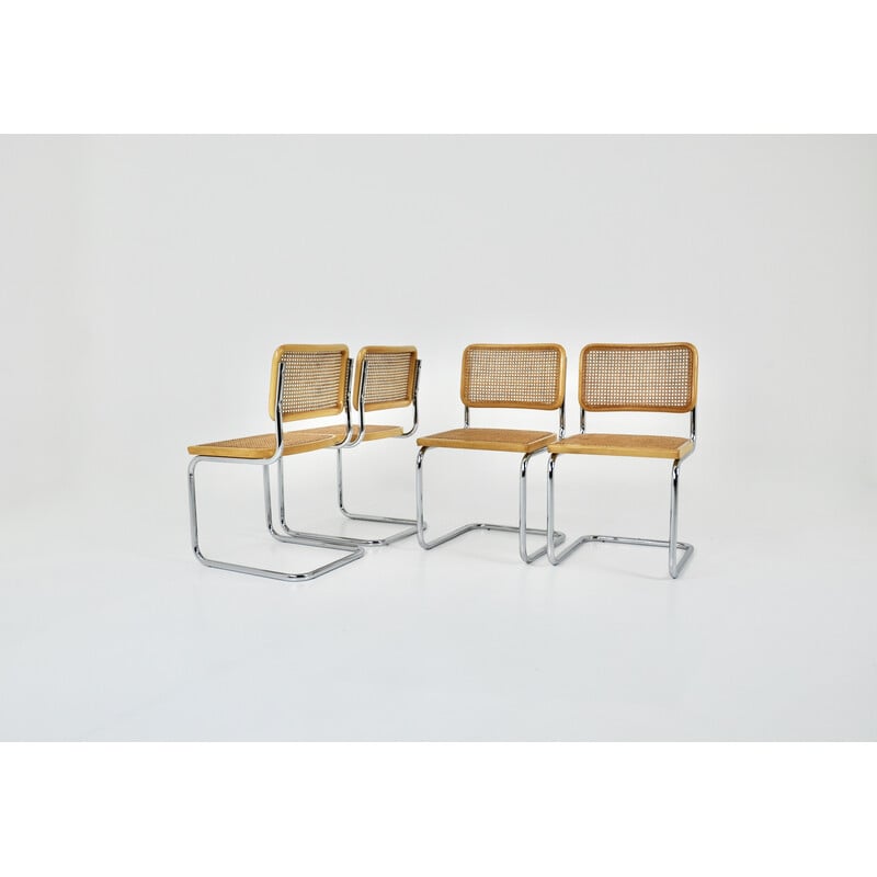 Conjunto de 4 cadeiras vintage B32 de Marcel Breuer