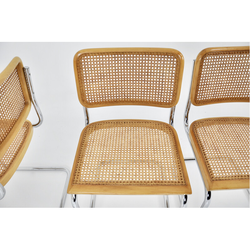 Lot de 4 chaises vintage B32 par Marcel Breuer