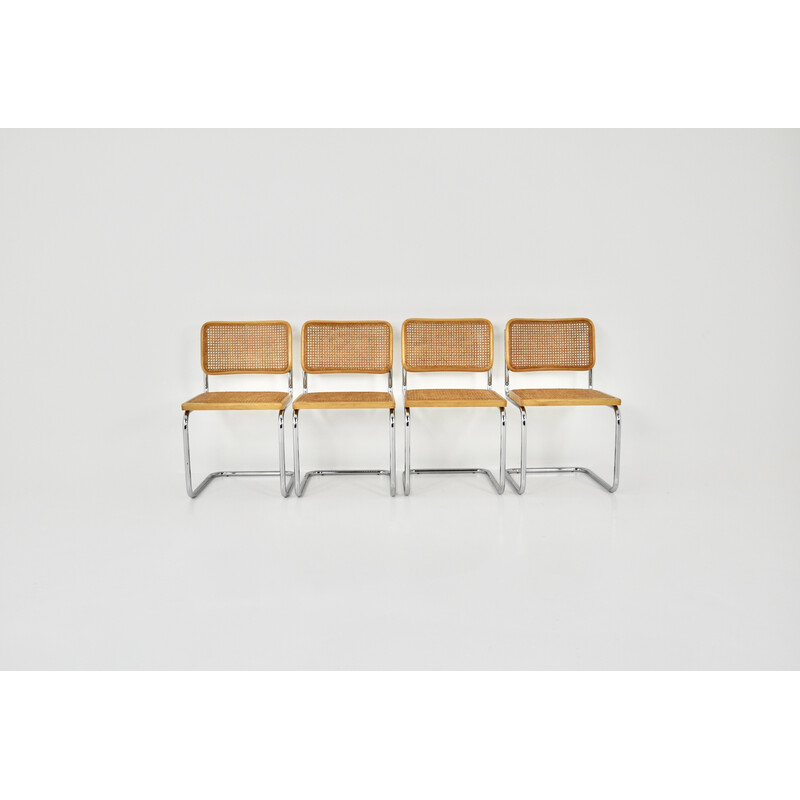 Lot de 4 chaises vintage B32 par Marcel Breuer