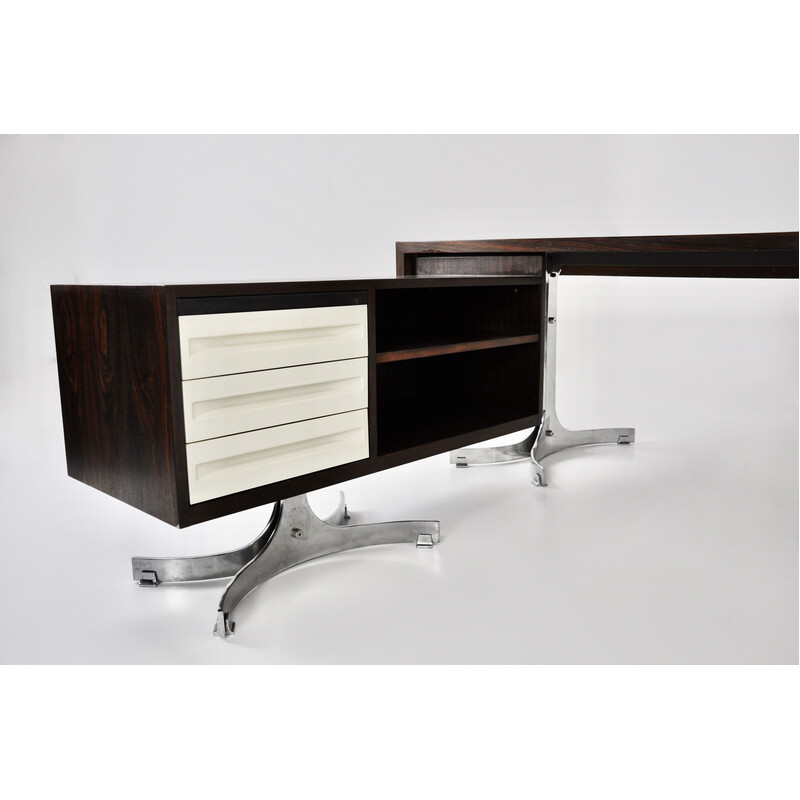 Vintage desk in wood and metal by Trau Arredamenti Metallici S.P.A, 1960