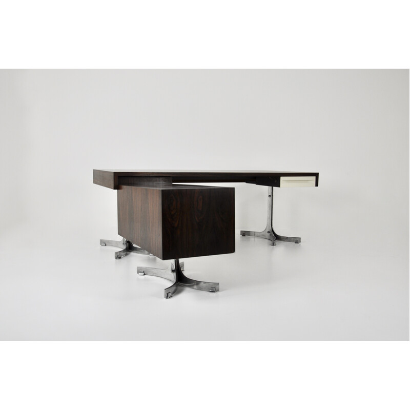 Vintage desk in wood and metal by Trau Arredamenti Metallici S.P.A, 1960