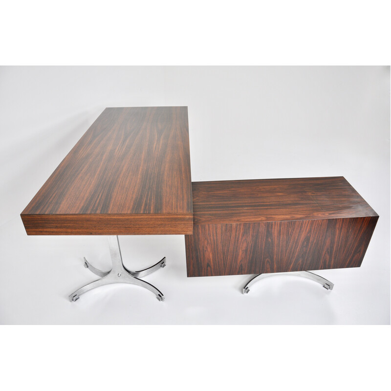 Vintage desk in wood and metal by Trau Arredamenti Metallici S.P.A, 1960