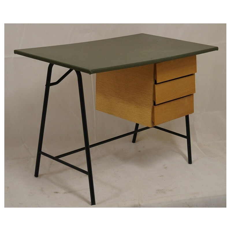 Mid century modern desk with compass feet - 1950s