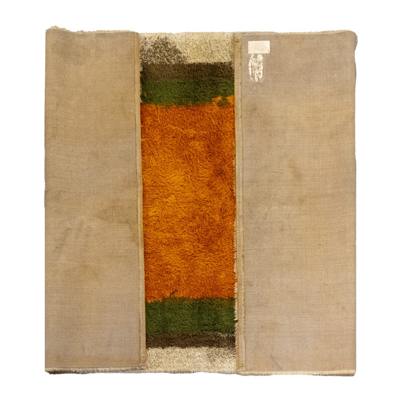 Tapis vintage orange et vert, 1960