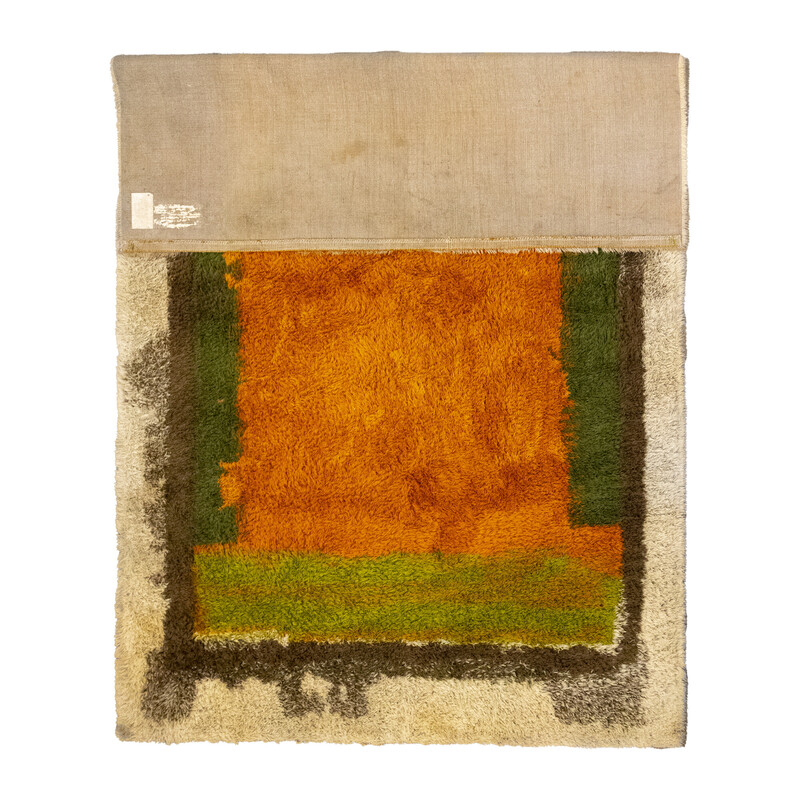 Alter orange-grüner Teppich, 1960