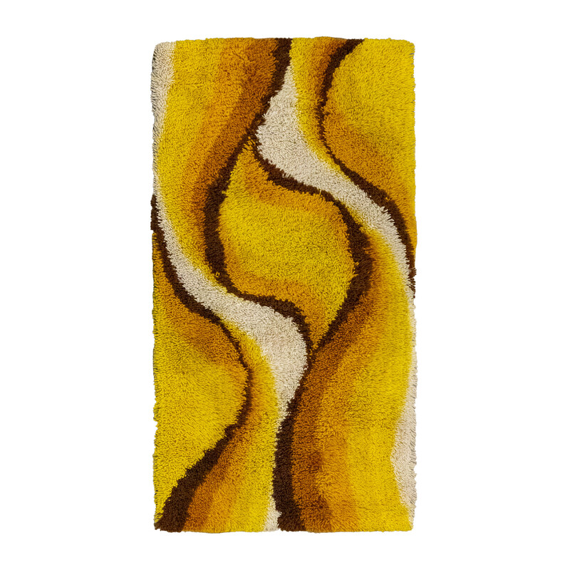 Vintage yellow Flames Desso rug