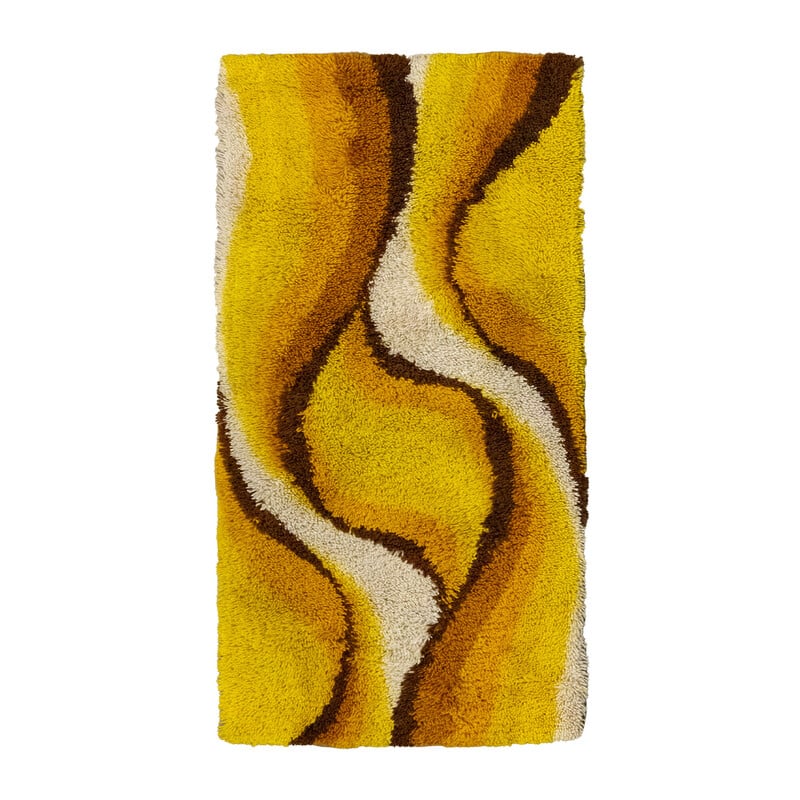 Vintage yellow Flames Desso rug