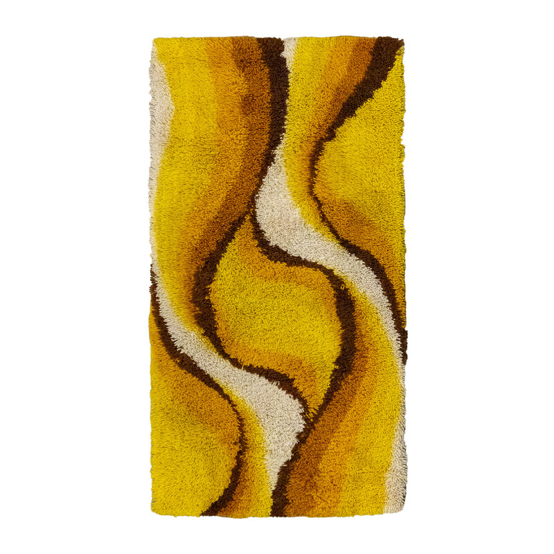 Vintage yellow Flames Desso rug
