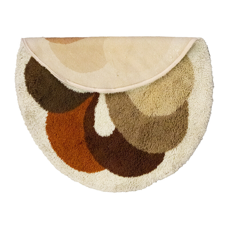 Vintage brown round Flower Desso rug